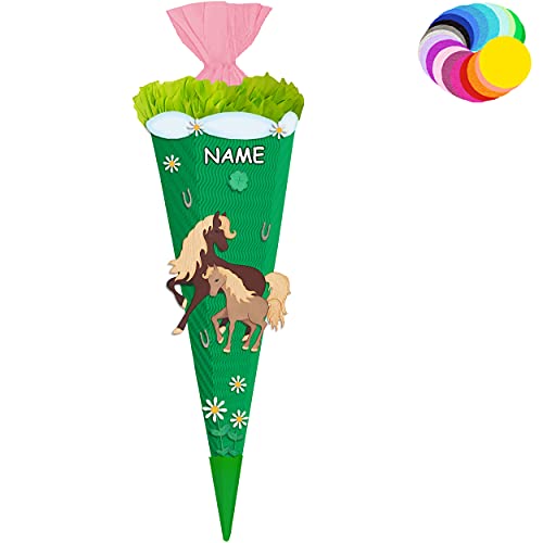 alles-meine.de GmbH Bastelset - Schultüte Farbe & Größe wählbar 70/85 / 100 cm - Pferde & Fohlen - inkl. Name - Farbe frei wählbar - Bastelschultüte - Zuckertüte zum selber.. alles-meine.de GmbH Bastelset - Schultüte Farbe & Größe wählbar 70/85 / 100 cm - Pferde & Fohlen - inkl. Name - Farbe frei wählbar - Bastelschultüte - Zuckertüte zum selber.. von alles-meine.de GmbH