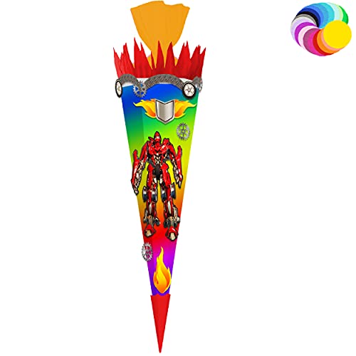 alles-meine.de GmbH Bastelset - Schultüte Farbe & Größe wählbar 70/85 / 100 cm - Roboter - Transformer - Farbe frei wählbar - Bastelschultüte - Zuckertüte zum selber Bastel.. von alles-meine.de GmbH