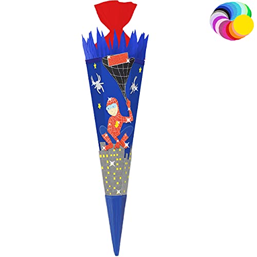 alles-meine.de GmbH Bastelset - Schultüte Farbe & Größe wählbar 70/85 / 100 cm - Spinne - Spider - Farbe frei wählbar - Bastelschultüte - Zuckertüte zum selber Basteln Bema.. von alles-meine.de GmbH