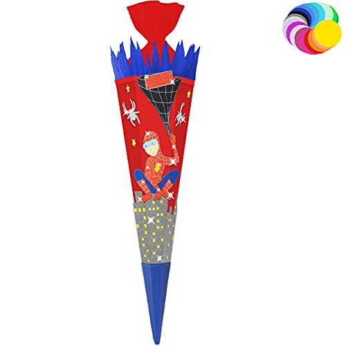 alles-meine.de GmbH Bastelset - Schultüte Farbe & Größe wählbar 70/85 / 100 cm - Spinne - Spider - Farbe frei wählbar - Bastelschultüte - Zuckertüte zum selber Basteln Bema.. von alles-meine.de GmbH