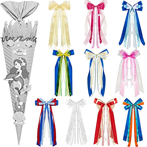alles-meine.de GmbH Bastelset - Schultüte Farbe & Größe wählbar 70/85 / 100 cm - passende Bänder Schleife - Meerjungfrau & Fische - Farbe frei wählbar - Bastelschultüte - Z.. von alles-meine.de GmbH