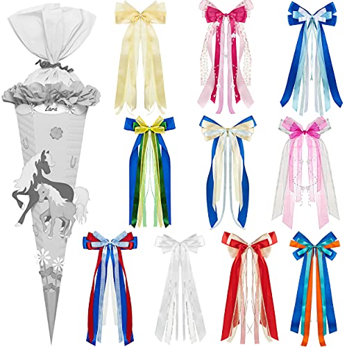 alles-meine.de GmbH Bastelset - Schultüte Farbe & Größe wählbar 70/85 / 100 cm - passende Bänder Schleife - Pferde & Fohlen - Farbe frei wählbar - Bastelschultüte - Zuckert.. von alles-meine.de GmbH