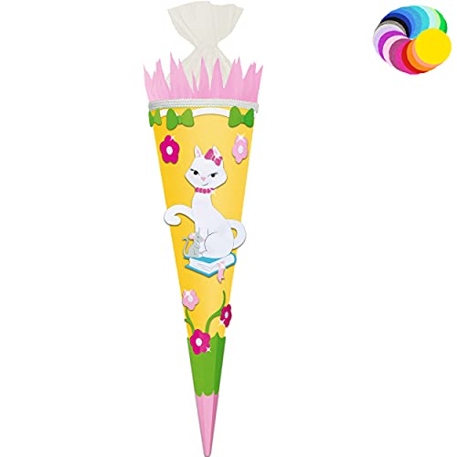 alles-meine.de GmbH Bastelset - Schultüte Farbe & Größe wählbar 70/85 / 100 cm - süße Katze - Farbe frei wählbar - Bastelschultüte - Zuckertüte zum selber Basteln Bemalen B.. alles-meine.de GmbH Bastelset - Schultüte Farbe & Größe wählbar 70/85 / 100 cm - süße Katze - Farbe frei wählbar - Bastelschultüte - Zuckertüte zum selber Basteln Bemalen B.. von alles-meine.de GmbH