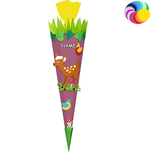 alles-meine.de GmbH Bastelset - Schultüte Farbe & Größe wählbar 70/85 / 100 cm - süßes REH - Farbe frei wählbar - Bastelschultüte - Zuckertüte zum selber Basteln Bemalen Be.. von alles-meine.de GmbH