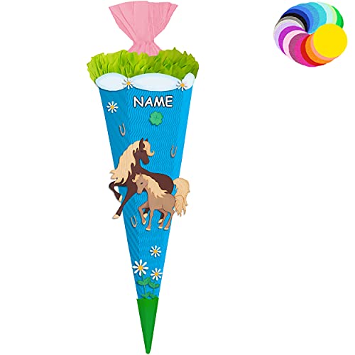 alles-meine.de GmbH Bastelset - Schultüte Farbe & Größe wählbar 70/85 / 100 cm - Pferde & Fohlen - inkl. Name - Farbe frei wählbar - Bastelschultüte - Zuckertüte zum selber.. alles-meine.de GmbH Bastelset - Schultüte Farbe & Größe wählbar 70/85 / 100 cm - Pferde & Fohlen - inkl. Name - Farbe frei wählbar - Bastelschultüte - Zuckertüte zum selber.. von alles-meine.de GmbH