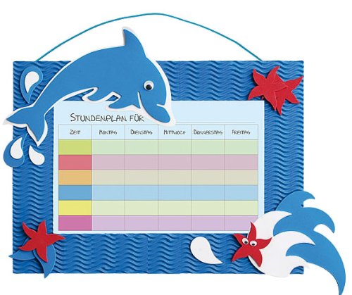 alles-meine.de GmbH Bastelset Stundenplan - Schule/Schulplaner für Schulstunden - Delfin blau Tiere von alles-meine.de GmbH