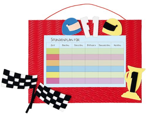 alles-meine.de GmbH Bastelset Stundenplan für Schulstunden Formel 1 Auto rot Junge von alles-meine.de GmbH