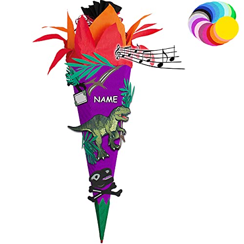 alles-meine.de GmbH Bastelset mit Sound - Schultüte Farbe & Größe wählbar 70/85 / 100 cm - Dinosaurier - Tyrannosaurus Rex - inkl. Name - Farbe frei wählbar - Bastelschultü.. von alles-meine.de GmbH
