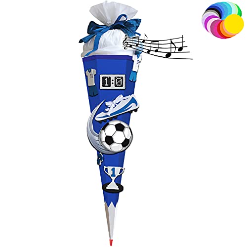alles-meine.de GmbH Bastelset mit Sound - Schultüte Farbe & Größe wählbar 70/85 / 100 cm - Fussball - Farbe frei wählbar - Bastelschultüte - Zuckertüte zum selber Basteln B.. von alles-meine.de GmbH