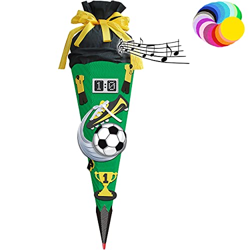 alles-meine.de GmbH Bastelset mit Sound - Schultüte Farbe & Größe wählbar 70/85 / 100 cm - Fussball - Farbe frei wählbar - Bastelschultüte - Zuckertüte zum selber Basteln B.. von alles-meine.de GmbH