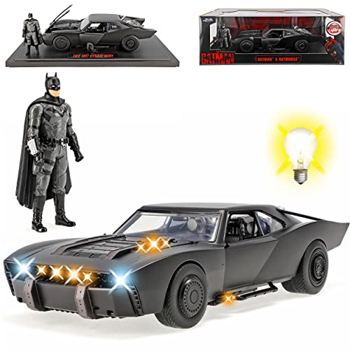 Batman & Batmobile mit LED Licht und Figur 1/18 Jada Modell Auto mit individiuellem Wunschkennzeichen von alles-meine.de GmbH