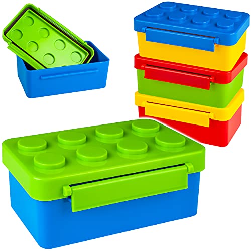 alles-meine.de GmbH Bausteine Artikel wählbar 4 Stück Lunchbox/Brotdosen - bunt - BPA frei - spülmaschinen geeignet - Brotbüchse Küche Essen - für Erwachsene & Kinder - M.. von alles-meine.de GmbH