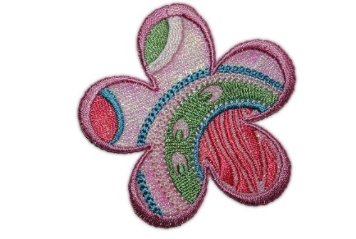 alles-meine.de GmbH Blume 6,3 cm Bügelbild Aufnäher Applikation grün Turkis türkis blau pink rosa von alles-meine.de GmbH