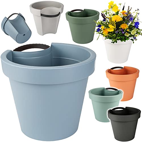 alles-meine.de GmbH Blumentöpfe - Modell & Farbwahl - 5 Stück Rohr & Stangen - Blumenkästen - bunt - RUND - 24 cm - Regenrohr/Fallrohr - Pflanzgefäß - Geländer/Zaun - Hänge.. von alles-meine.de GmbH