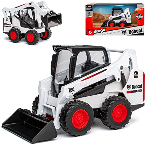 alles-meine.de GmbH Bobcat S590 Kompatklader mit Schaufel ca 1/43 1/50 Burago Modell Auto mit individiuellem Wunschkennzeichen von alles-meine.de GmbH