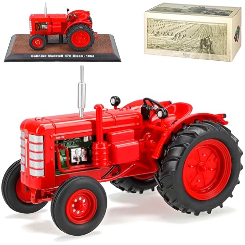 alles-meine.de GmbH Bolinder Munktell 470 Bison Rot 1964 Traktor 1/32 Atlas Modell Auto mit individiuellem Wunschkennzeichen von alles-meine.de GmbH