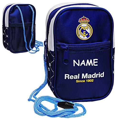 alles-meine.de GmbH Brustbeutel/Handytasche/Geldbörse - Fußball - Real Madrid - FCM - inkl. Name - mit Sichtfenster - Geldbeutel - Portemonnaie für Kinder - Geld Handy Geldta.. von alles-meine.de GmbH