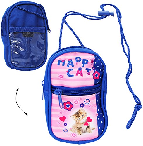 alles-meine.de GmbH Brustbeutel/Handytasche/Geldbörse - Katze & Blumen - Geldbeutel - Buskarte - Buskartentasche/Buskartenhülle - Hülle Schutz - Hals Umhängetasche klein - .. von alles-meine.de GmbH