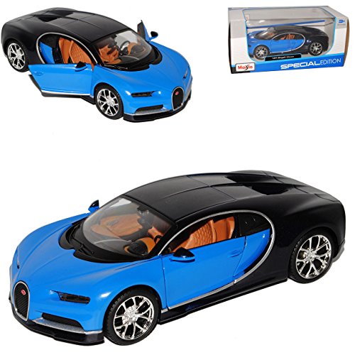 alles-meine.de GmbH Bugatti Chiron Coupe Blau Ab 2016 1/24 Modell Auto mit individiuellem Wunschkennzeichen von alles-meine.de GmbH