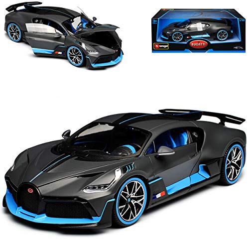 alles-meine.de GmbH Bugatti Chiron Divo Coupe Grau Version Ab 2018 1/18 Burago Modell Auto mit individiuellem Wunschkennzeichen von alles-meine.de GmbH