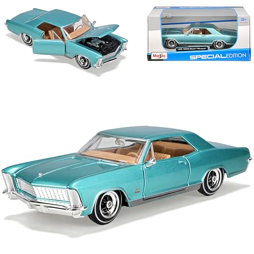 alles-meine.de GmbH Buick Riviera Coupe Türkis Blau Metallic 1965 1/26 1/24 Modell Auto mit individiuellem Wunschkennzeichen von alles-meine.de GmbH