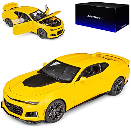 alles-meine.de GmbH Chevrolet Camaro Coupe ZL1 Gelb 6. Generation Ab 2015 Version Ab 2017 71205 1/18 Auto*Art Modell Auto mit individiuellem Wunschkennzeichen von alles-meine.de GmbH