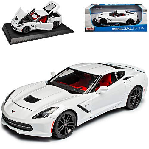 alles-meine.de GmbH Chevrolet Chevy Corvette C7 Stingray Coupe Z51 Weiss Ab 2013 1/18 Modell Auto mit individiuellem Wunschkennzeichen von alles-meine.de GmbH