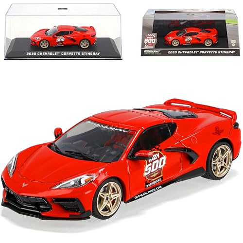alles-meine.de GmbH Chevrolet Chevy Corvette C8 Singray Coupe Rot Indy 500 Pace Car Ab 2020 1/43 Greenlight Modell Auto mit individiuellem Wunschkennzeichen von alles-meine.de GmbH