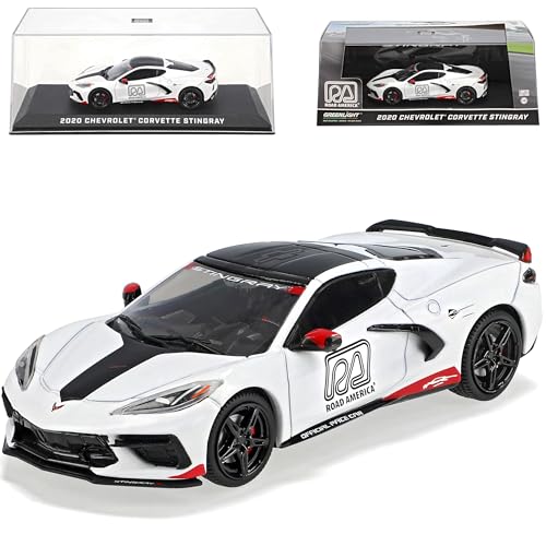 alles-meine.de GmbH Chevrolet Chevy Corvette C8 Singray Coupe Weiss Road America Pace Car Ab 2020 1/43 Greenlight Modell Auto mit individiuellem Wunschkennzeichen von alles-meine.de GmbH