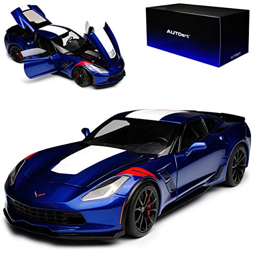 alles-meine.de GmbH Chevrolet Corvette C7 Grand Sport Coupe Blau mit Weiss Modell Ab 2013 Version 2017 71275 1/18 AutoArt Modell Auto mit individiuellem Wunschkennzeichen von alles-meine.de GmbH