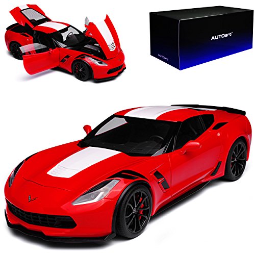 alles-meine.de GmbH Chevrolet Corvette C7 Grand Sport Coupe Rot mit Weiss Schwarz Modell Ab 2013 Version 2017 71274 1/18 AutoArt Modell Auto mit individiuellem Wunschkennzeichen von alles-meine.de GmbH