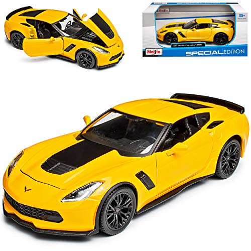 alles-meine.de GmbH Chevrolet Corvette C7 Z06 Coupe Gelb Ab 2013 1/24 Modell Auto mit individiuellem Wunschkennzeichen von alles-meine.de GmbH