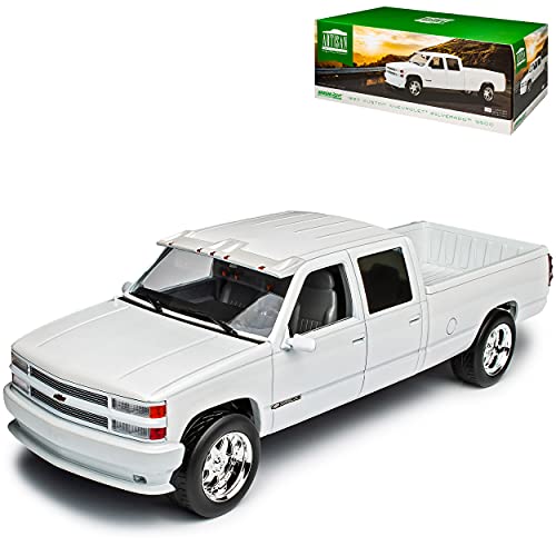 alles-meine.de GmbH Chevrolet Silverado Crew Cab C-3500 Weiss 1997 1/18 Greenlight Modell Auto mit individiuellem Wunschkennzeichen von alles-meine.de GmbH