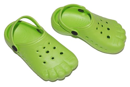 alles-meine.de GmbH Clogs grün/grüne Füße - Größe 24 Schuhe Schuh Sandalen Badeschuhe Hausschuh Pantoffel Kinder - Badeschuh/Hausschuhe/Gartenschuhe - Fußform - Wasserschuh.. von alles-meine.de GmbH