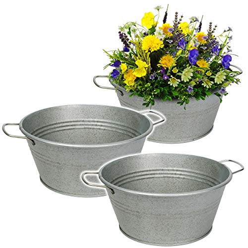 alles-meine.de GmbH Design - Blumentopf/Pflanzkübel/Pflanzschale - Metall - metallic grau/anthrazit - 25 cm - RUND - frostsicher - MITTEL groß - mit Henkel - Eimer/Dekoto.. alles-meine.de GmbH Design - Blumentopf/Pflanzkübel/Pflanzschale - Metall - metallic grau/anthrazit - 25 cm - RUND - frostsicher - MITTEL groß - mit Henkel - Eimer/Dekoto.. von alles-meine.de GmbH