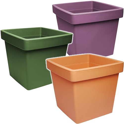 alles-meine.de GmbH Design - XL - großer Blumentopf/Pflanzkübel/Pflanzschale - 40 cm * 40 cm - 40 Liter - bunter Farb-Mix - eckig/viereckig - Gross - Kunststoffkübel - Über.. von alles-meine.de GmbH