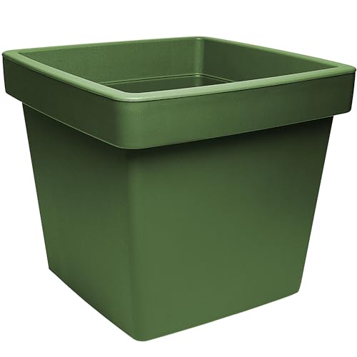 alles-meine.de GmbH Design - XL - großer Blumentopf/Pflanzkübel/Pflanzschale - 40 cm * 40 cm - 40 Liter - grün - dunkelgrün Oliv - eckig/viereckig - Gross - Kunststoffkübel.. von alles-meine.de GmbH