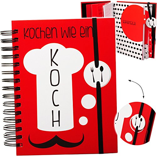 alles-meine.de GmbH Dickes - Kochbuch & Backbuch/Rezeptbuch - Kochen wie EIN Koch__ 340 Seiten - A5 - zum selberschreiben - mit Register - Ordner/Spiralbindung - Album s.. von alles-meine.de GmbH
