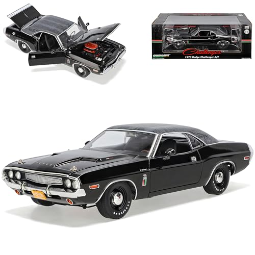 alles-meine.de GmbH Dodge Challenger R/T 426 Hemi Coupe Schwarz Black Ghost 1. Generation 1969-1974 1/18 Greenlight Modell Auto mit individiuellem Wunschkennzeichen von alles-meine.de GmbH