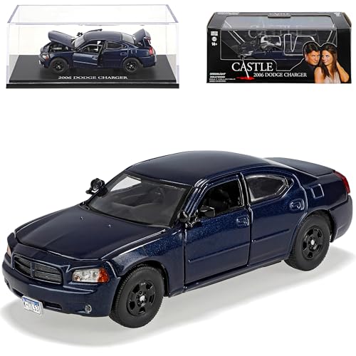 alles-meine.de GmbH Dodge Charger LX Blau TV Serie Castle Ab 2005 1/43 Greenlight Modell Auto mit individiuellem Wunschkennzeichen von alles-meine.de GmbH