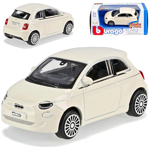 alles-meine.de GmbH FIAT 500 E Coupe Weiss neues Modell ab 2020 1/43 Burago Modell Auto mit individiuellem Wunschkennzeichen von alles-meine.de GmbH