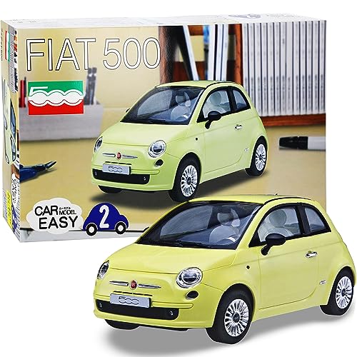 alles-meine.de GmbH FIAT Nuova 500 Gelb Ab 2007 Kit Bausatz 1/24 Fujimi Modell Auto mit individiuellem Wunschkennzeichen von alles-meine.de GmbH