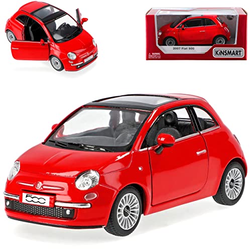 alles-meine.de GmbH FIAT 500 Nuova Rot Coupe Ab 2007 ca 1/43 1/36 Kins*mart Modell Auto mit individiuellem Wunschkennzeichen von alles-meine.de GmbH