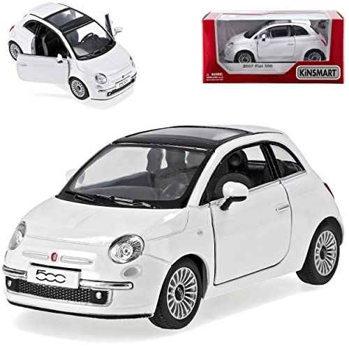 alles-meine.de GmbH FIAT 500 Nuova Weiss Coupe Ab 2007 ca 1/43 1/36 Kins*mart Modell Auto mit individiuellem Wunschkennzeichen von alles-meine.de GmbH
