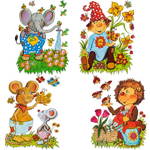 alles-meine.de GmbH Fensterbild Motivwahl süße Tiere - Zootiere & Waldtiere - statisch haftend - selbstklebend + wiederverwendbar - Set Sticker Fenstersticker Aufkleber - Fen.. von alles-meine.de GmbH