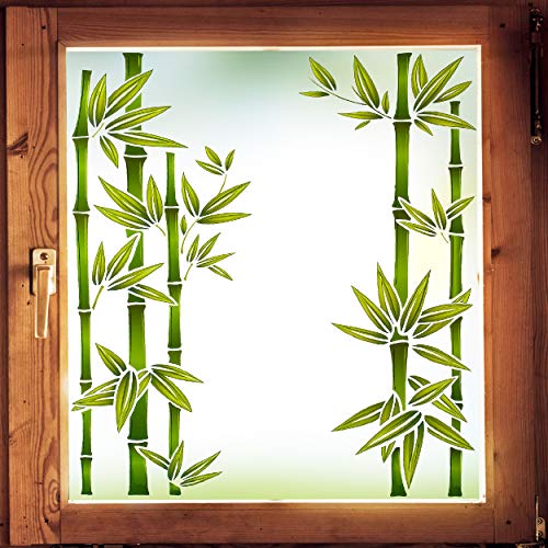 alles-meine.de GmbH Fensterbilder Motivwahl 3 * 2 TLG. Set - Bambus Strauch/Baum - statisch haftend - selbstklebend + wiederverwendbar - Set Sticker Fenstersticker Aufkleber.. von alles-meine.de GmbH