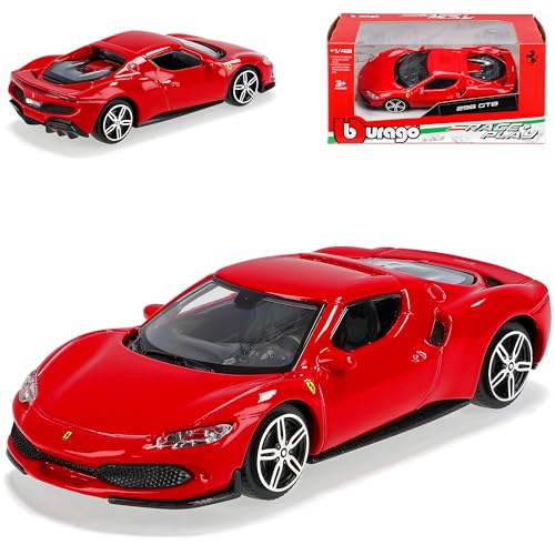 alles-meine.de GmbH Ferrari 296 GTB Coupe Rot Ab 2022 1/43 Burago Modell Auto mit individiuellem Wunschkennzeichen von alles-meine.de GmbH