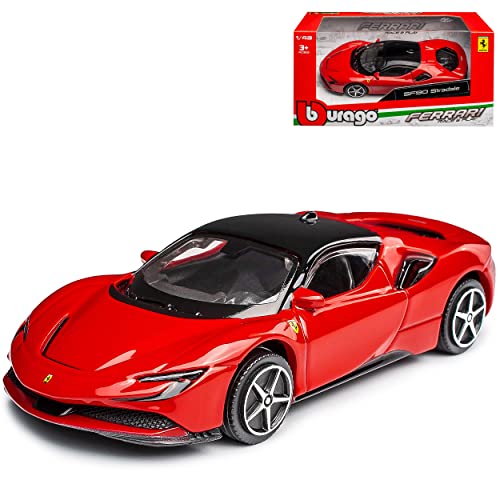 alles-meine.de GmbH Ferrari SF90 Stradale Coupe Rot Ab 2020 1/43 Burago Modell Auto mit individiuellem Wunschkennzeichen von alles-meine.de GmbH