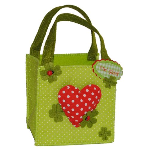 alles-meine.de GmbH Filztasche/Geschenktasche/Aufbewahrungsbox mit Herz grün Marienkäfer - Filz KLEIN Filztopf Topf von alles-meine.de GmbH