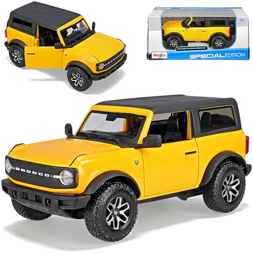 alles-meine.de GmbH Ford Bronco Gelb Orange 6. Generation Ab 2021 1/24 Modell Auto mit individiuellem Wunschkennzeichen von alles-meine.de GmbH